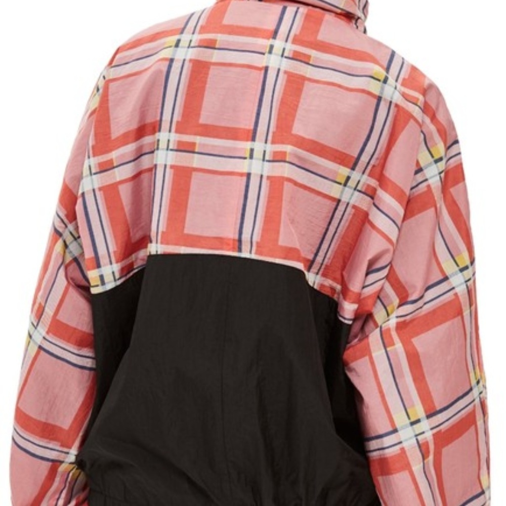 TOPSHOP Check Windbreaker Zip Up Jacket, NWT - Picture 2 of 8